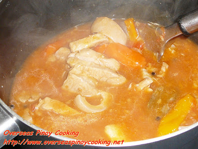 Pork and Chicken Afritada - Cooking Procedure