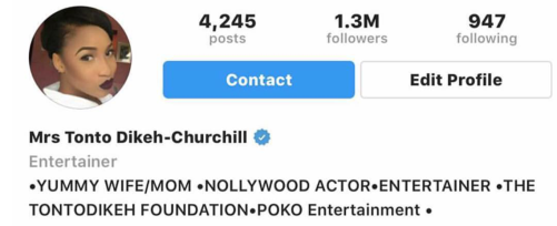 a Trouble in paradise? Tonto Dikeh removes husband's name and 'wife' from her profile on Instagram