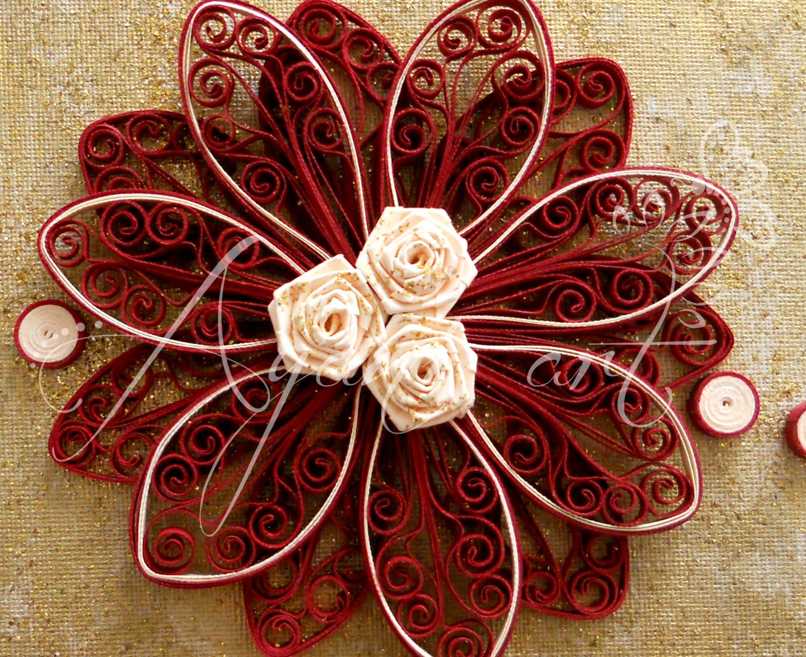 Ayani art Quilled vintage flower 20/25 cm
