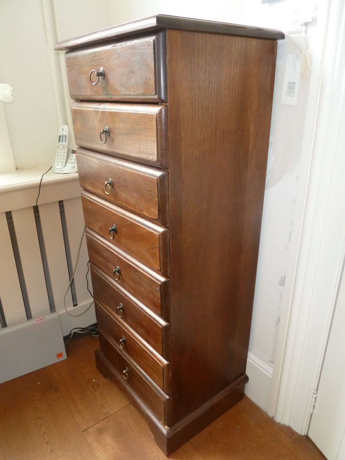 Practical Delights Oak chest of drawers old and tired to retro office