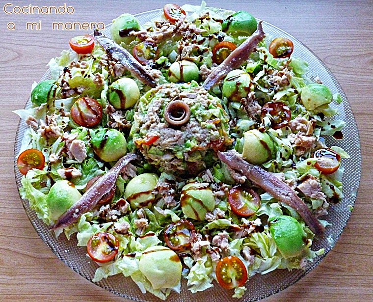 ensalada aguacate atún anchoas