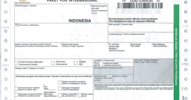 Formulir Pengiriman Barang Dalam Negeri Mesin Las Listrik Besar
