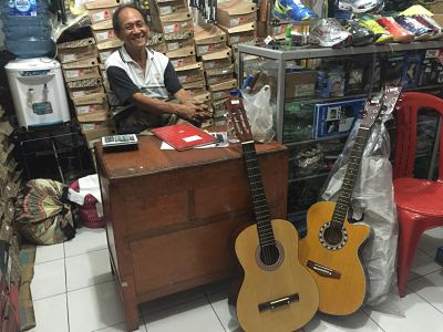 Bali. Gianyar. Guitar shop.