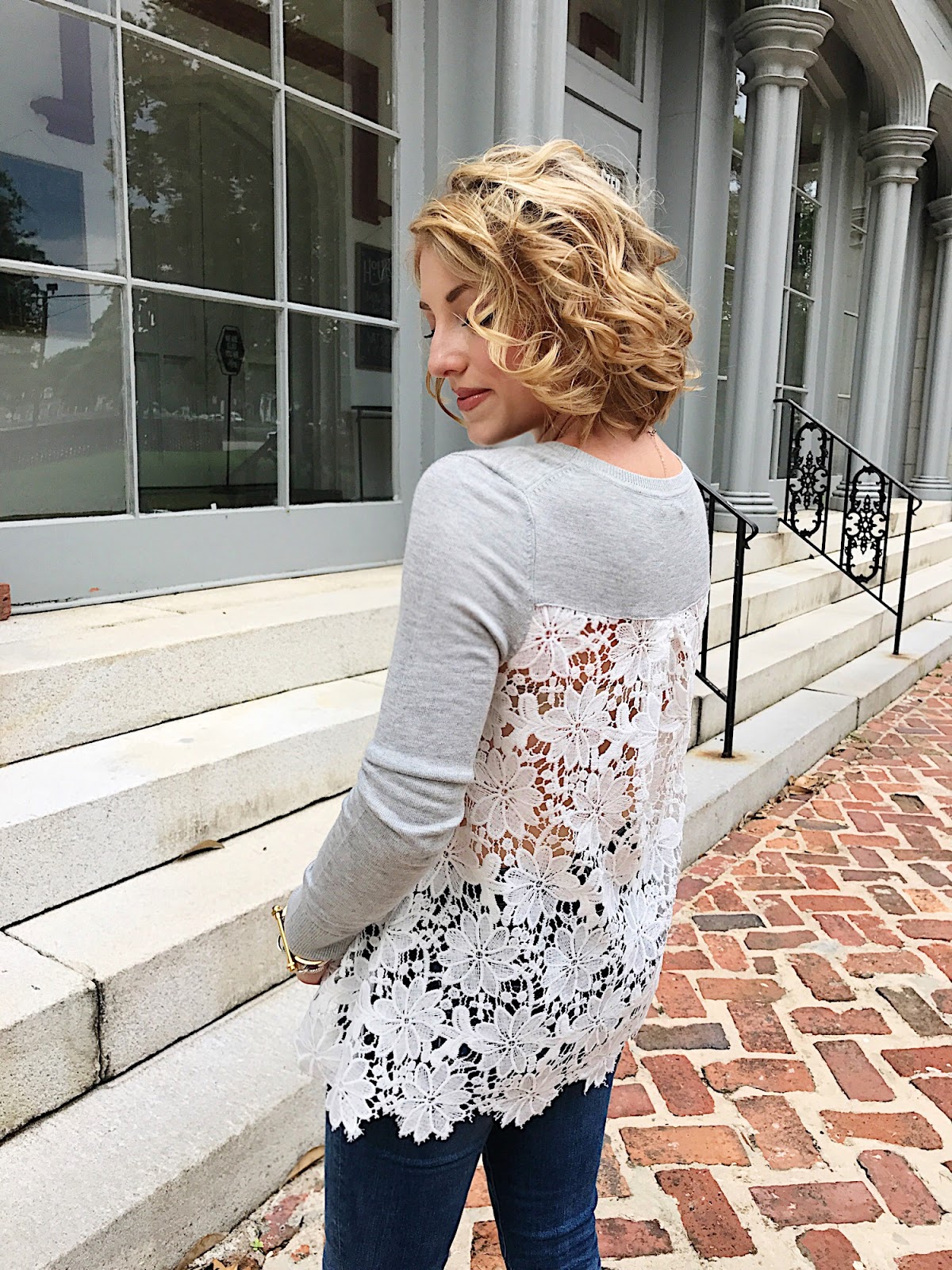 Lace-back Sweater - Click through to see more on Something Delightful Blog.
