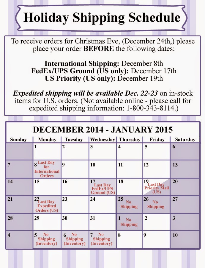 Pepperell Crafts Holiday Shipping Schedule pepperell-crafts-holiday-shipping-schedule