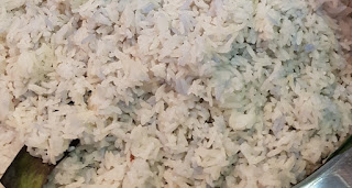 This rice had subtle blue grains in it,