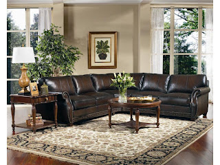 brown leather comfortable sofa