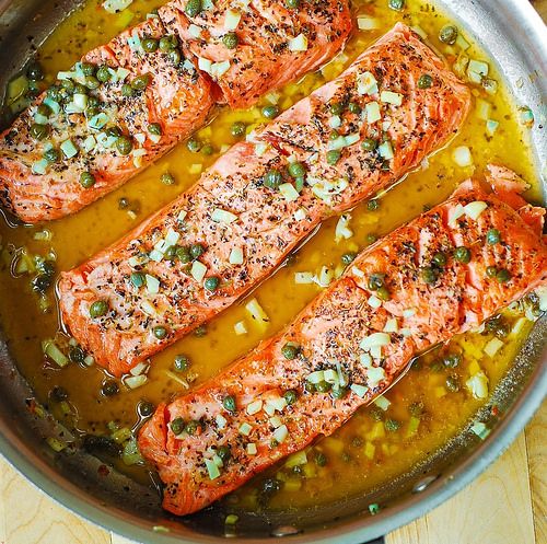 STEELHEAD TROUT WITH FLAVOURING BUTTER CITRUS CAPER SAUCE STEELHEAD TROUT WITH FLAVOURING BUTTER CITRUS CAPER SAUCE