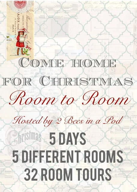Holiday room tours! 32 bloggers share five different rooms decorated for Christmas.