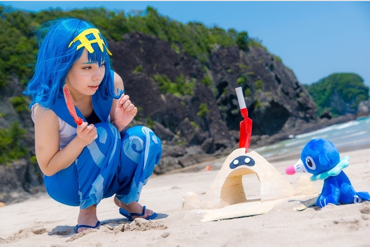 Lana cosplaying. Pokemon Lana s Primarina. Pokemon Lana Mermaid.