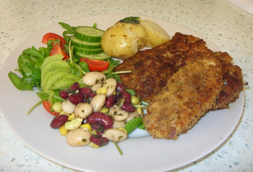 Jenny Eatwell's Rhubarb & Ginger Sumac & Thyme Schnitzel. Bless you!