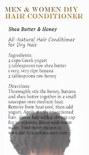 No need for his and hers hair conditioner products, there is little difference between the sexes when it comes to hair. Add easy DIY African Shea Butter and Honey All-Natural Hair Conditioner to your homemade recipe hair files for thick healthy hair.