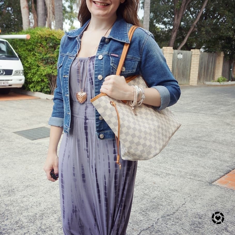Away From Blue  Aussie Mum Style, Away From The Blue Jeans Rut: Knotted  Maxi Dresses With Denim Jacket and Louis Vuitton Bag: Paddle Boarding On  The Gold Coast