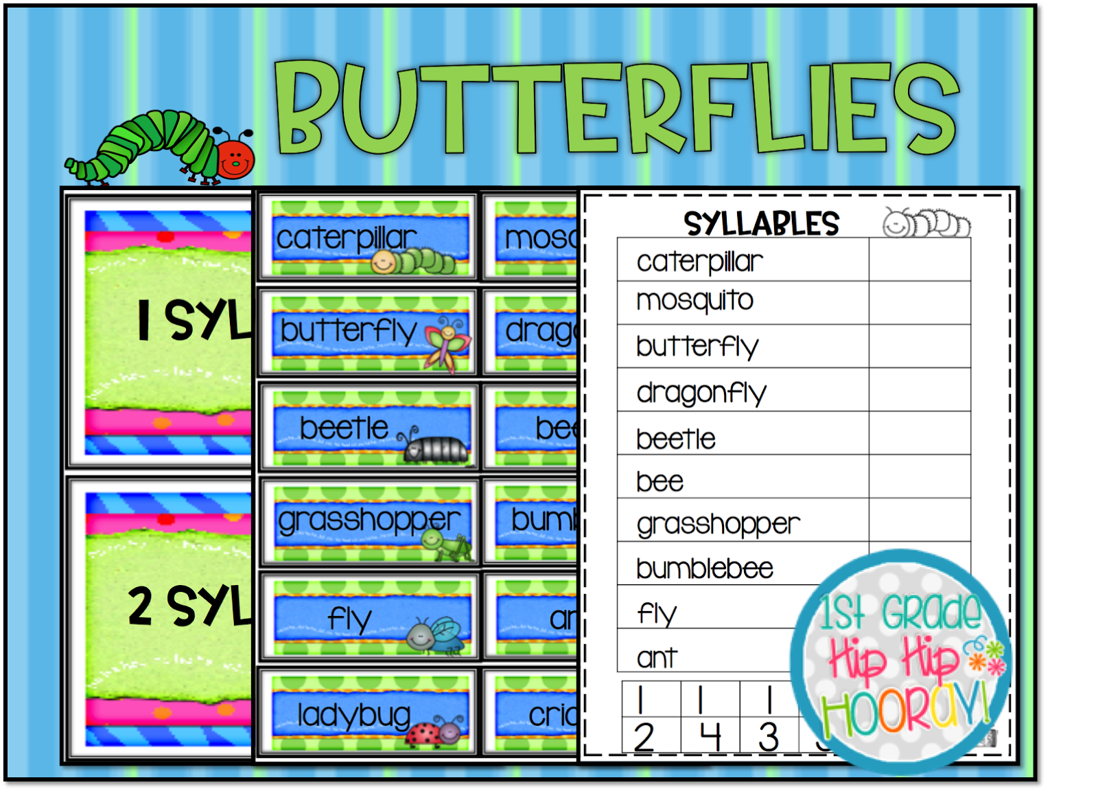 1st Grade Hip Hip Hooray! Butterflies