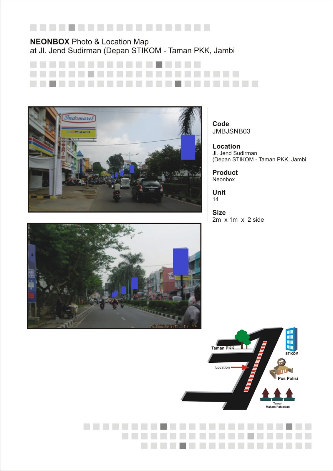 Neonbox Jl. Jendral Sudirman Thehok KOTA JAMBI sewa billboard jambi