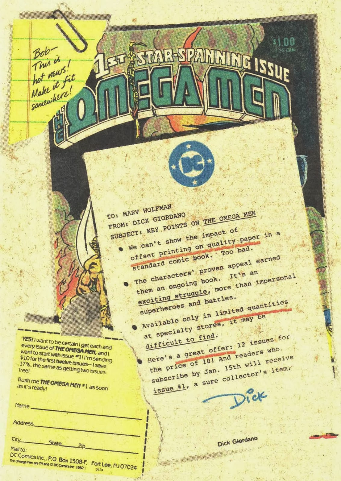 DC Comics of the 1980s 1982 Omega Men House Ad