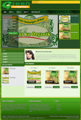 Green Store Template untuk Toko Online Blogspot Nuansa Hijau