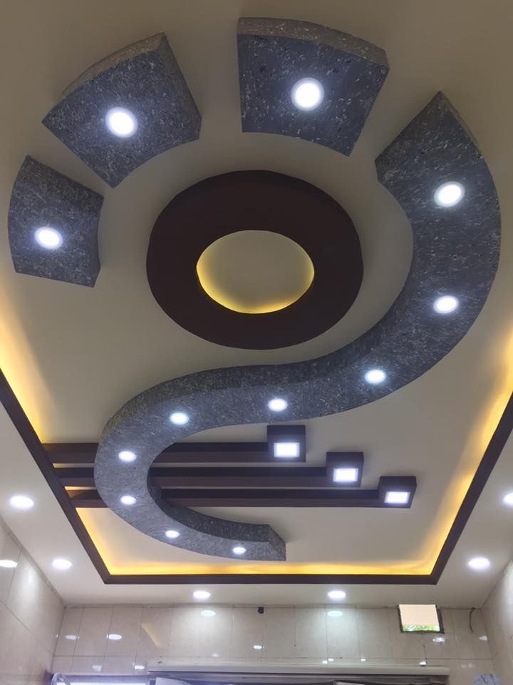 صور ديكورات جبس بورد صالونات وغرفة الجلوس ديكور دائري الشكل شركة