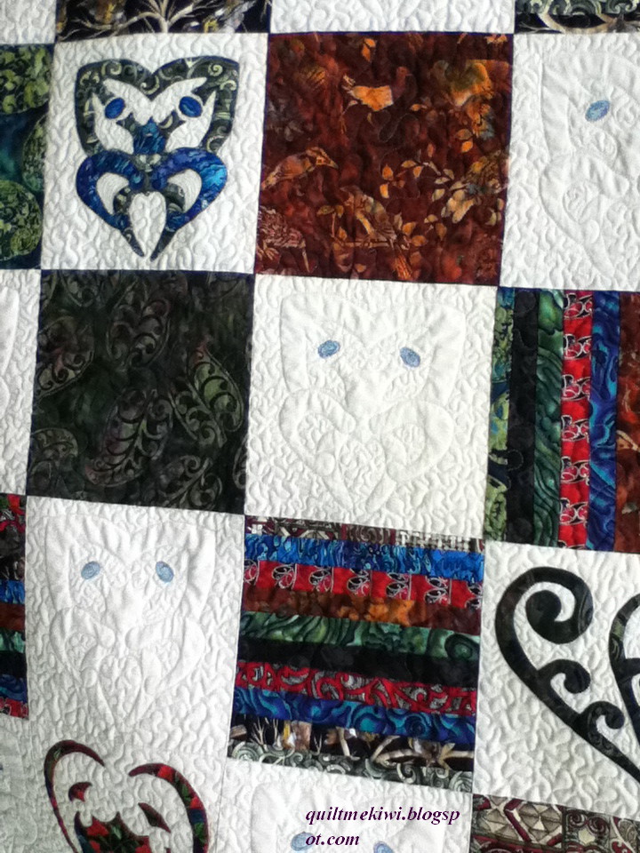 quiltmekiwi New Zealand Maori designs for a quilt.