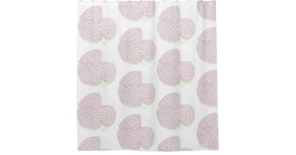 Soft pink hydrangea shabby chic shower curtain