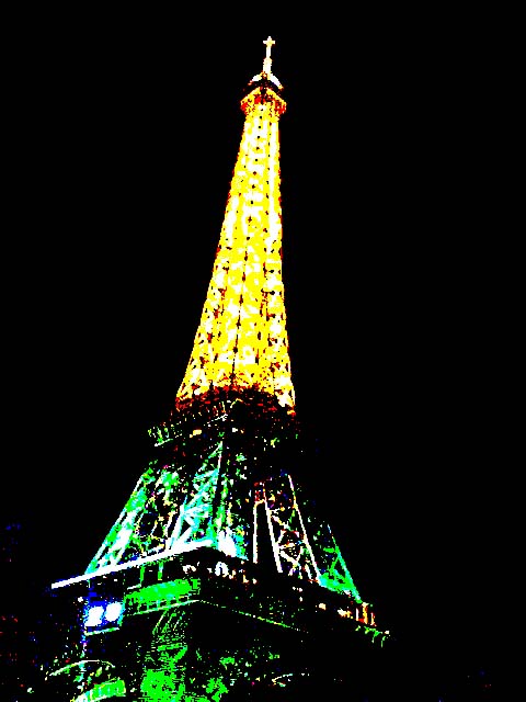 Eiffel at night black sky