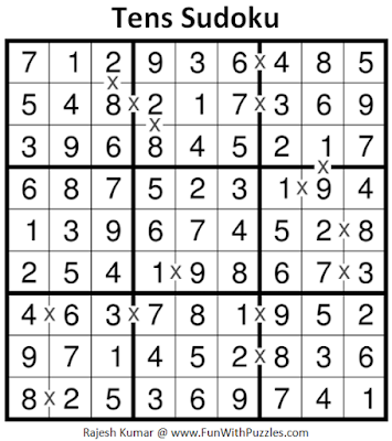 Tens Sudoku (Fun With Sudoku #189) Puzzle Answer