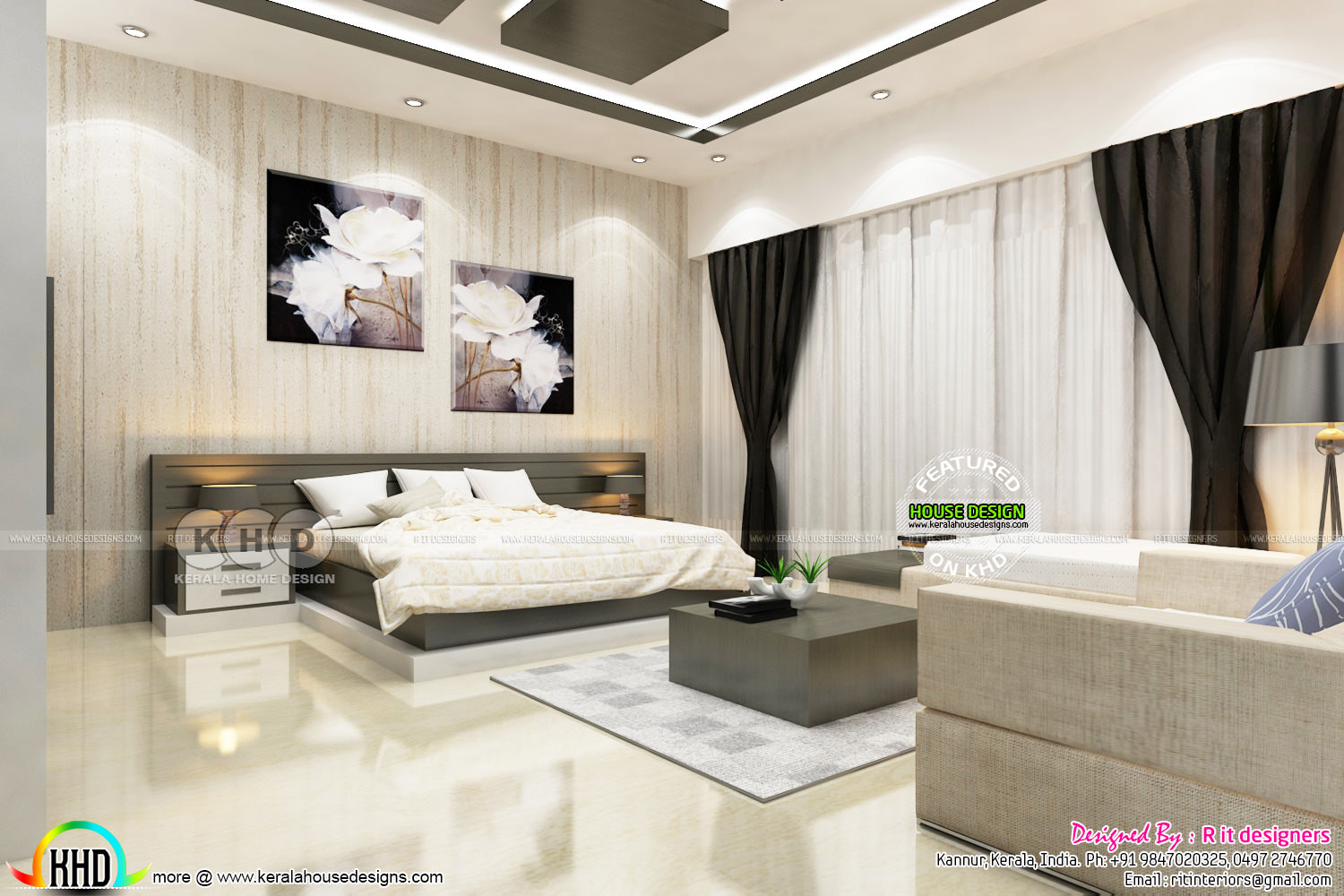 Bedroom and dressing area interior | Kerala home design | Bloglovin', image size:1500x1000