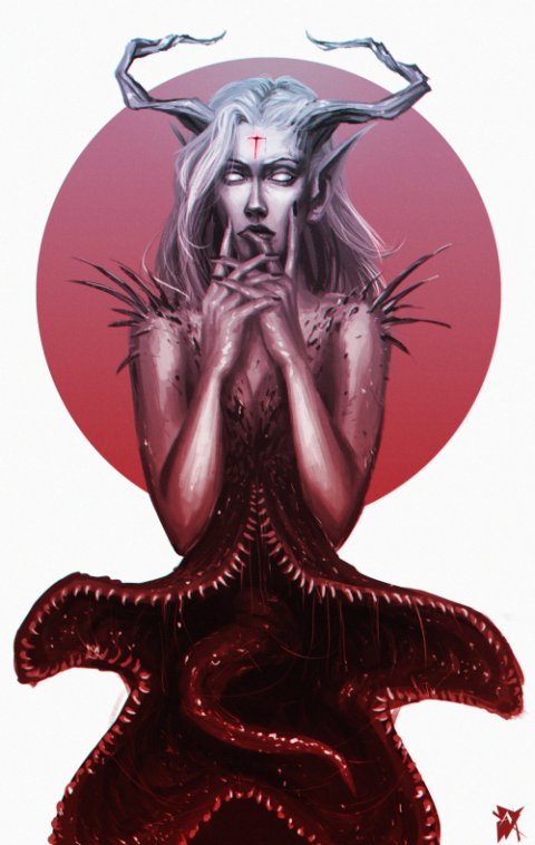 Angelina Zhogina deviantart artstation arte ilustrações terror fantasia sombria lovecraft infernal