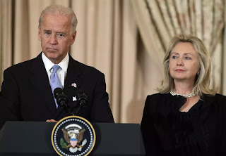 Joe Biden and Mrs Hillary Clinton
