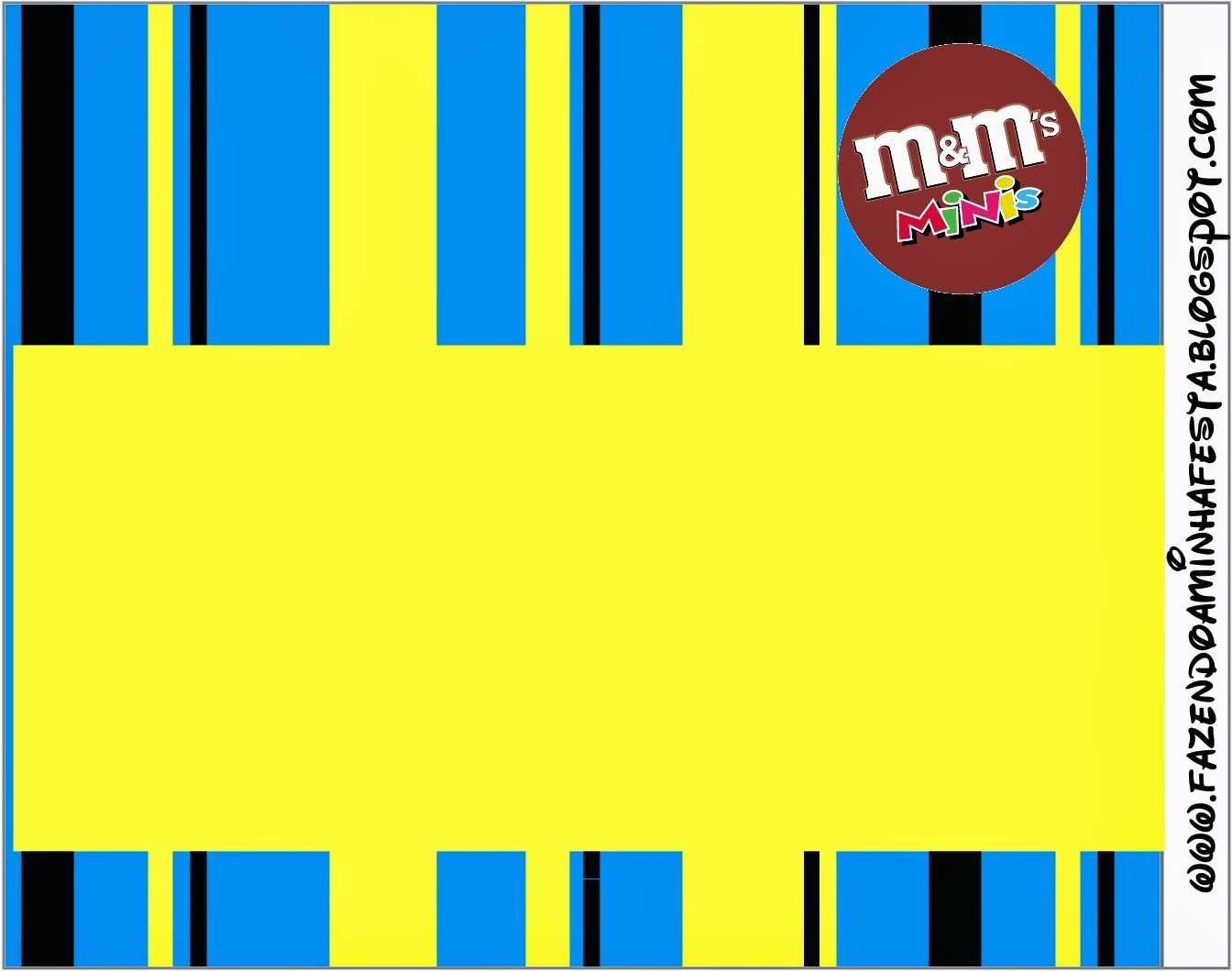Azul y Amarillo: Etiquetas para Candy Bar para Imprimir Gratis. Etiqueta para M & Ms.