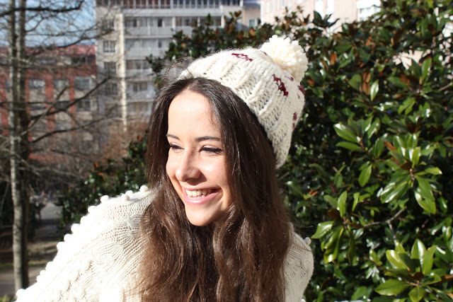 DIY gorros de lana dos agujas