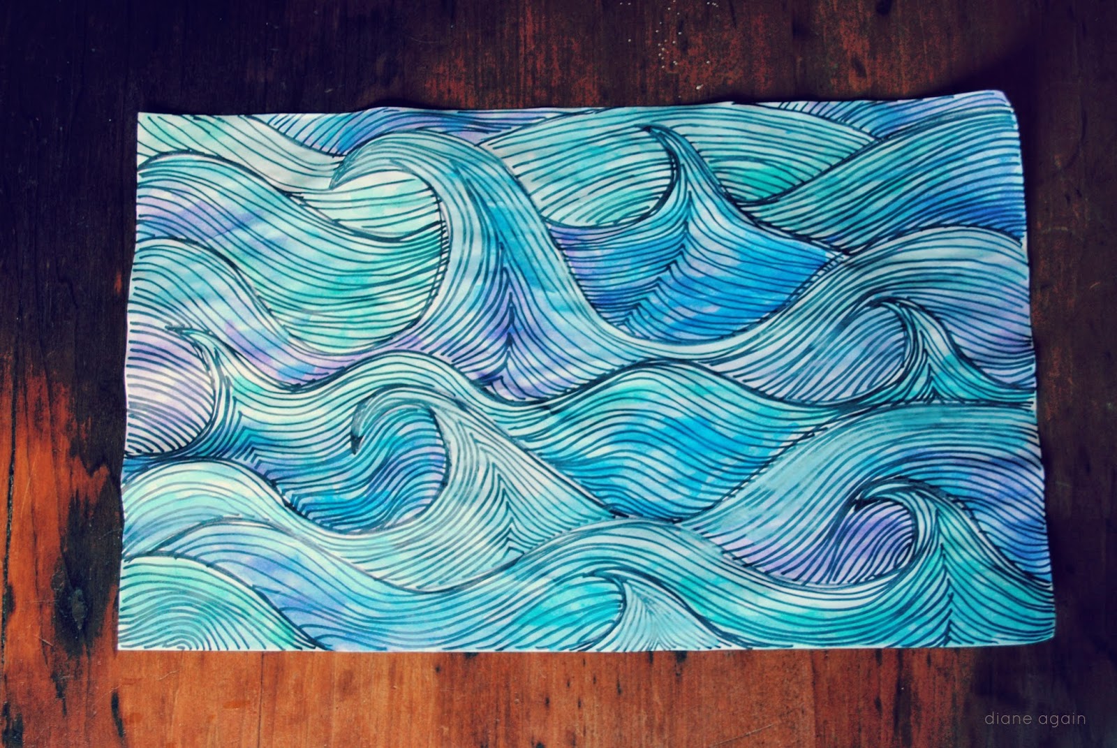ocean waves painting easy