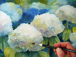 watercolor hydrangeas painting framed paintings oil flowers hills