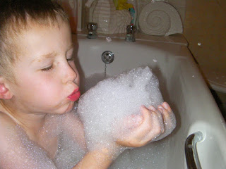mountain of bubblebath foam