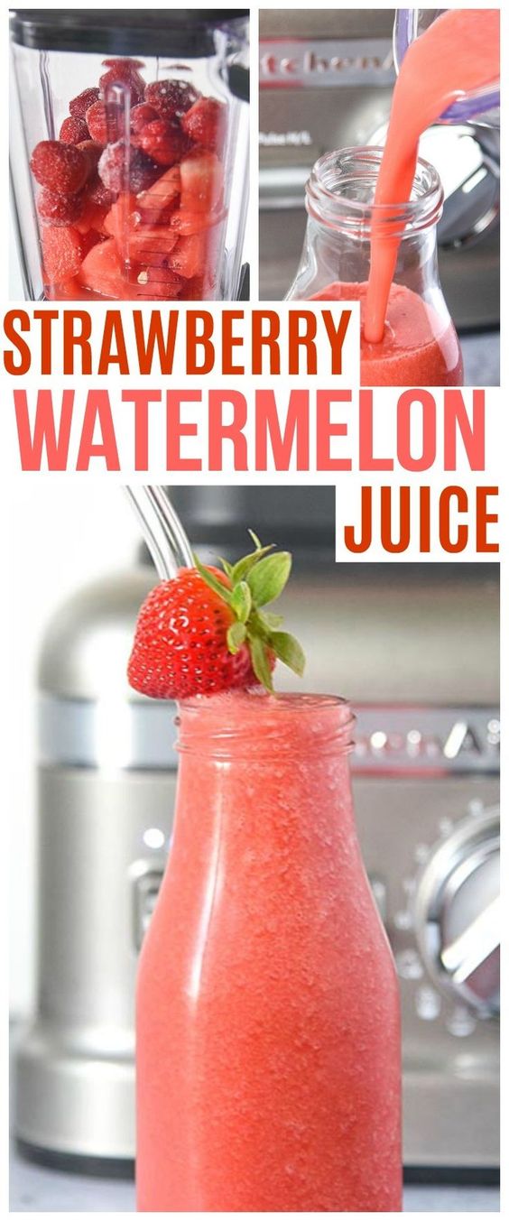 Strawberry Watermelon Juice Recipe Raw Juice EASY RECIPES