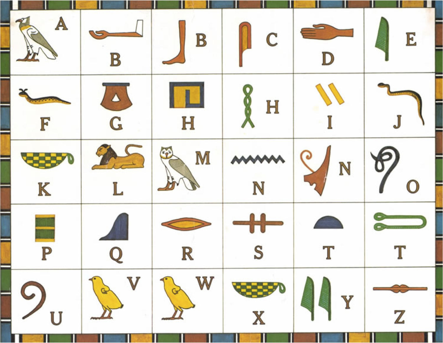 Printable Hieroglyphics Alphabet Printable World Holiday