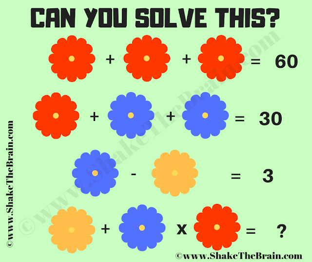 Algebra Problem: Maths Picture Brain Teaser with Answer