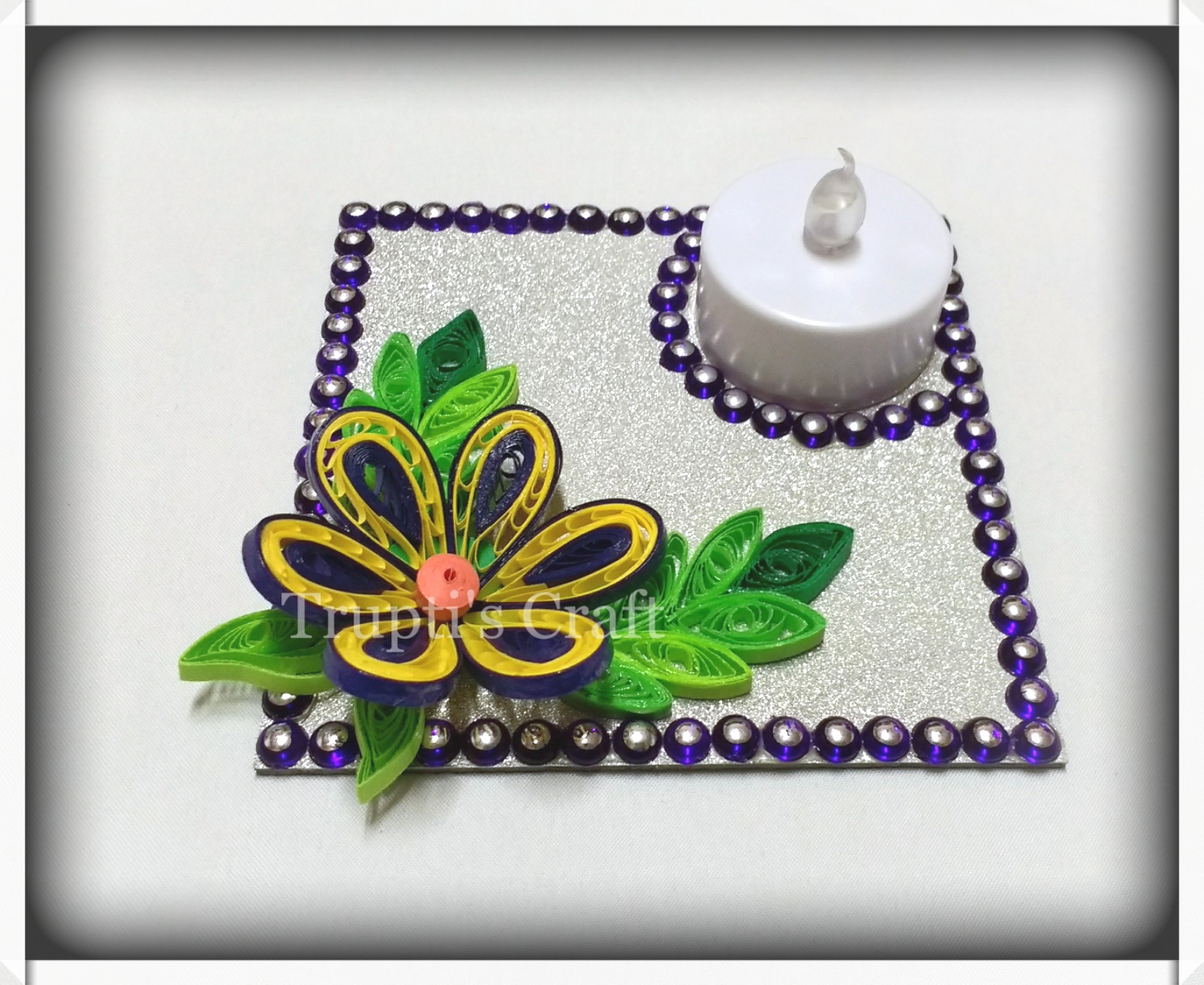 Trupti's Craft Paper Quilling Candle Holder