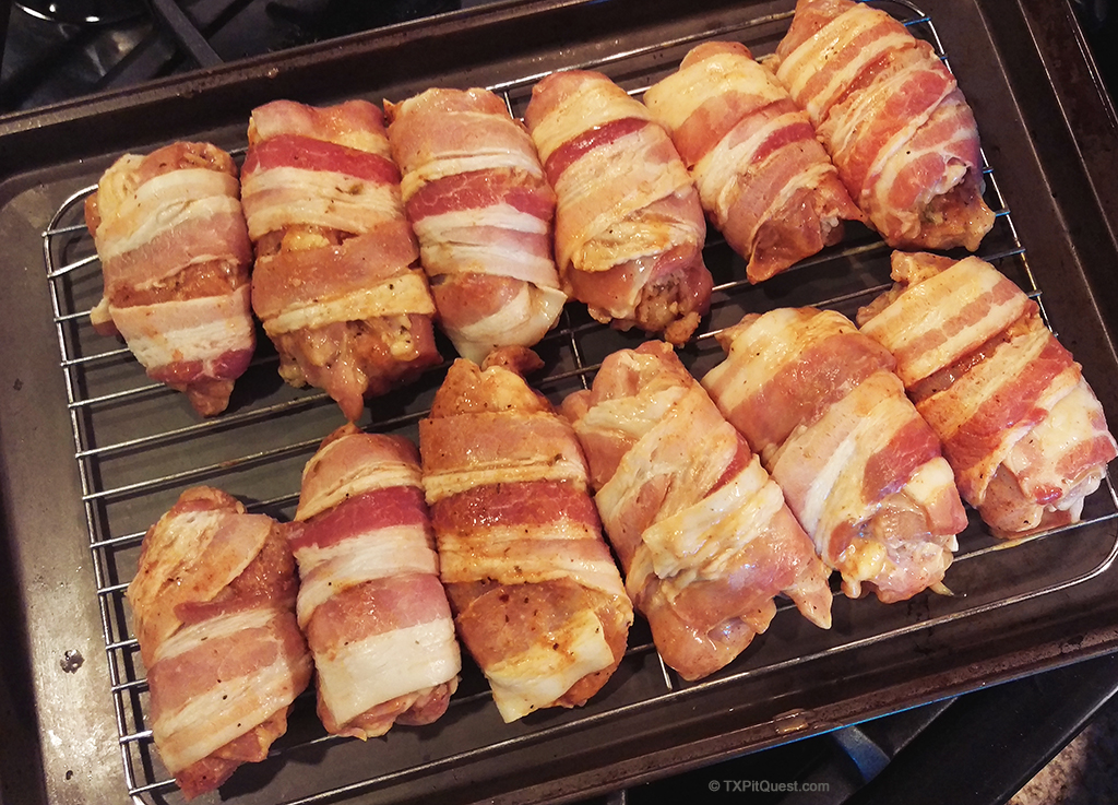 Texas Pit Quest BoudinStuffed, BaconWrapped Chicken Thighs