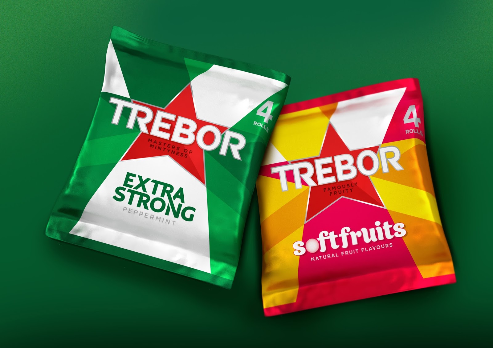 World package. Packaging of the World. Trebor. Mint brand. Trebor Extra strong.