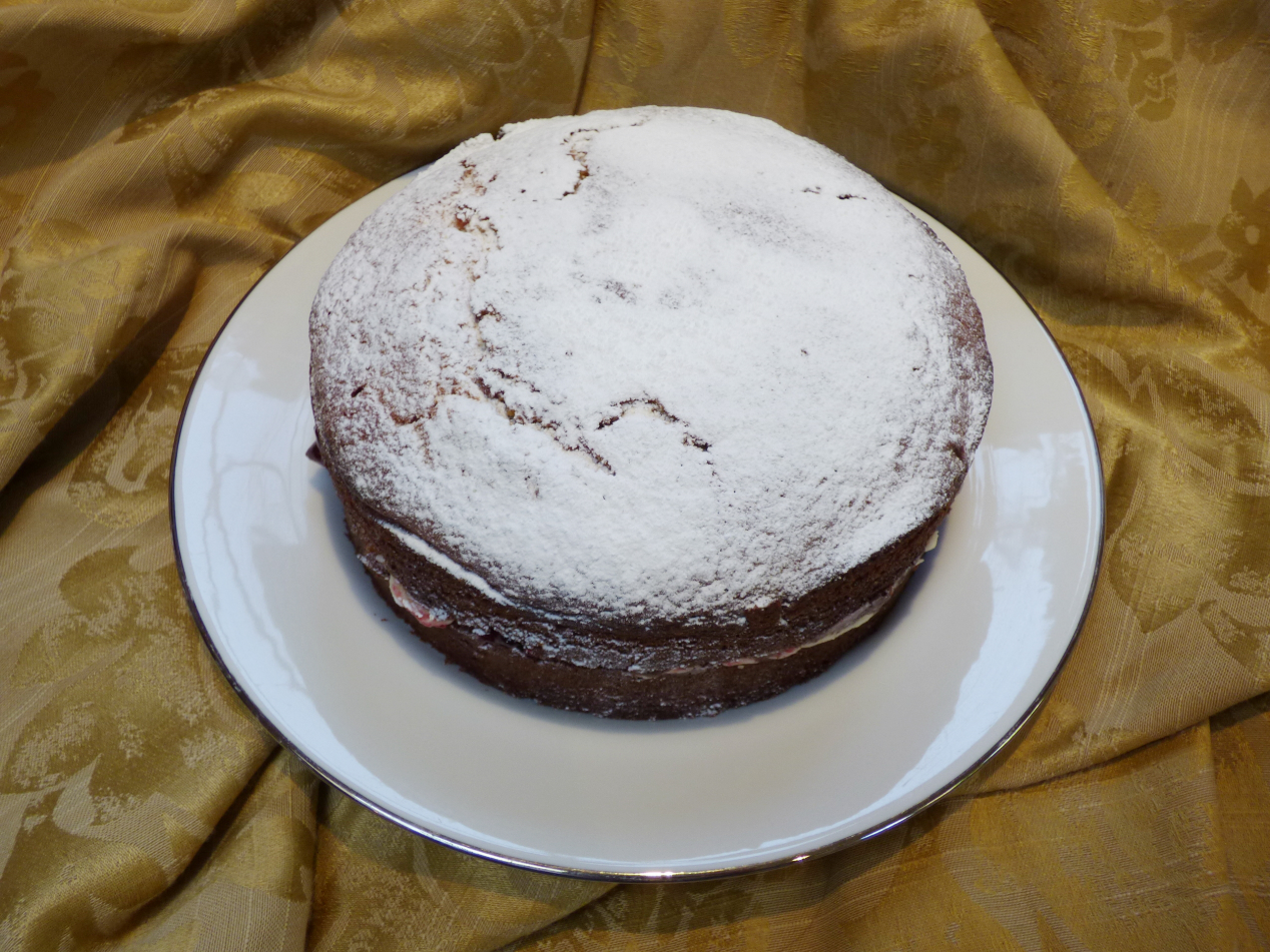 Chez Maximka Curd cheese cake with buttercream frosting and jam