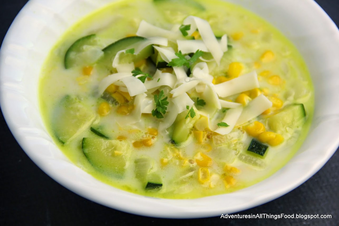Adventures in all things food Simple Mexican Corn & Zucchini Soup with
