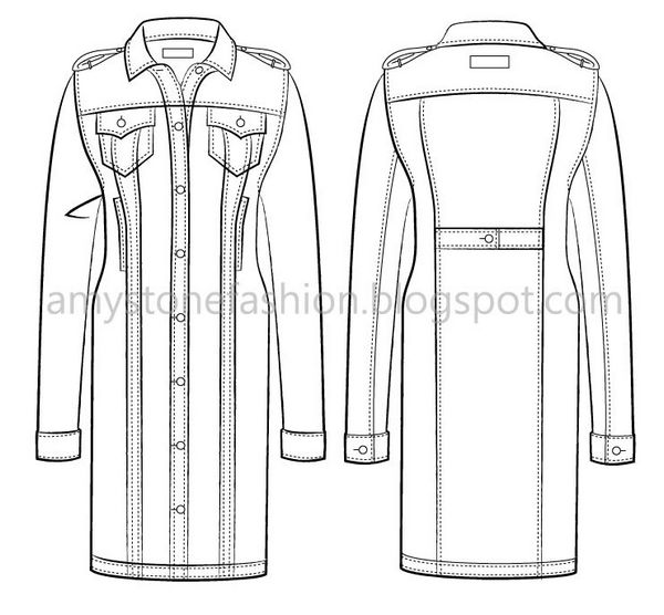 flat drawing dress