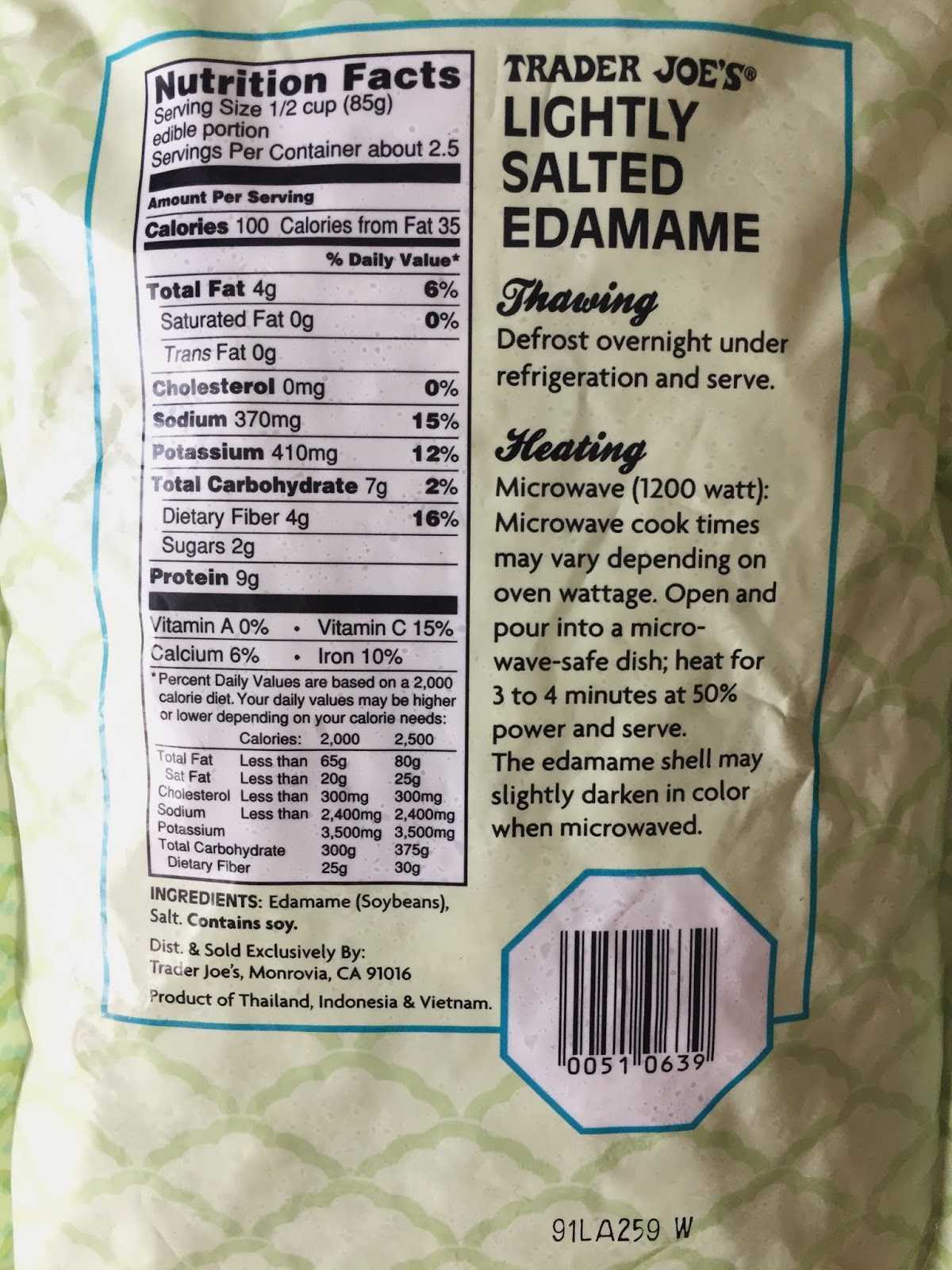 Trader Joe's Lightly Salted Edamame