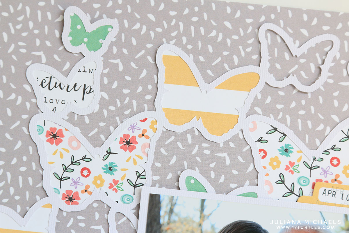 Butterfly Frenzy Digital Cut File Tutorial and Scrapbook Layout 17turtles