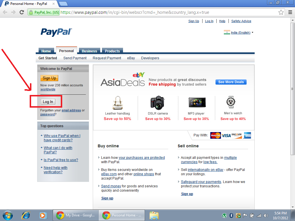 Paypal deposit