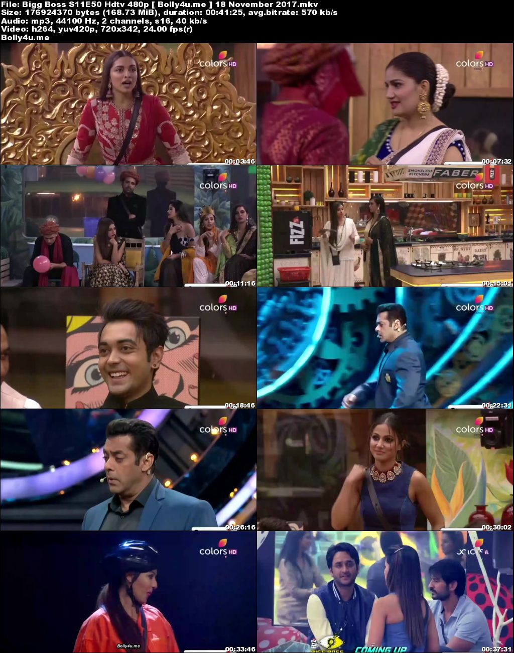 Bigg Boss S11E50 HDTV 170MB 480p 19 November 2017 Download