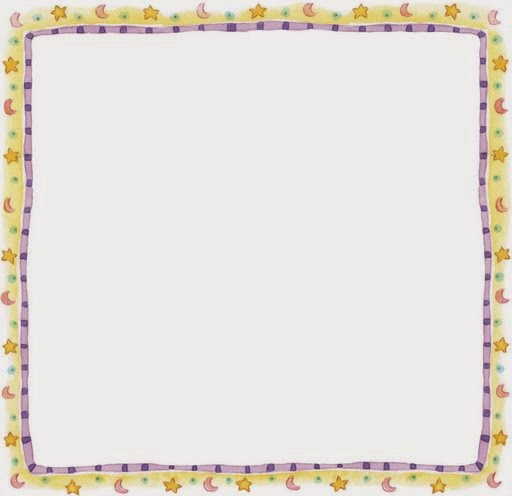 Moons and Stars: Free Printable Frames, Borders and Labels.