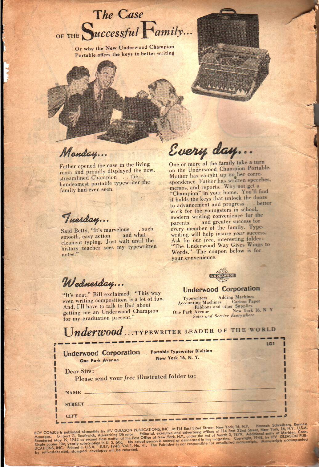 Read online Boy Comics comic -  Issue #41 - 2