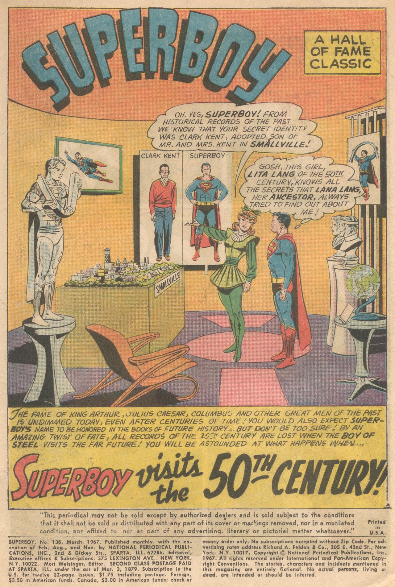 Read online Superboy (1949) comic -  Issue #136 - 2